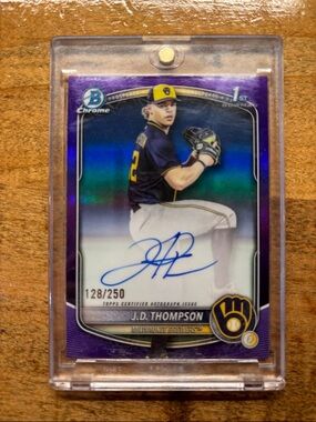 Signed jd Thompson card with hard plastic case